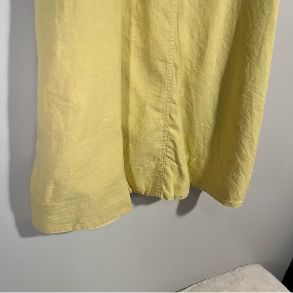 Eileen Fisher Linen Tank Dress Yellow Size Petite Large - Picture 3 of 8